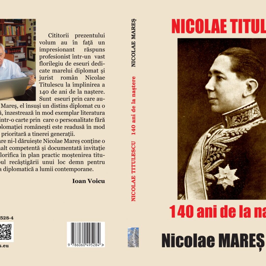 Copertele I și IV ale cărții „Nicolae Titulescu: 140 ani de la naștere”